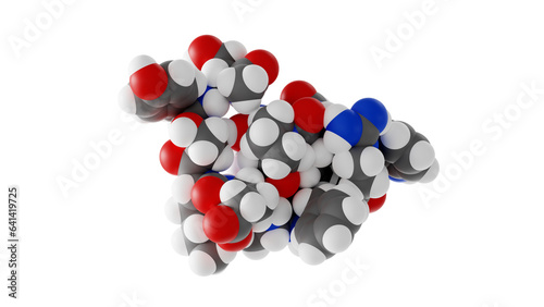 afamelanotide molecule, synthetic peptide molecular structure, isolated 3d model van der Waals photo