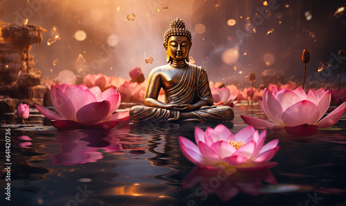 Buddha in mediation  generative AI