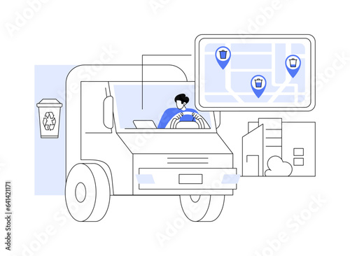 Smart waste collection abstract concept vector illustration.