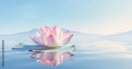 peace lotus on water  mediation background  generative AI