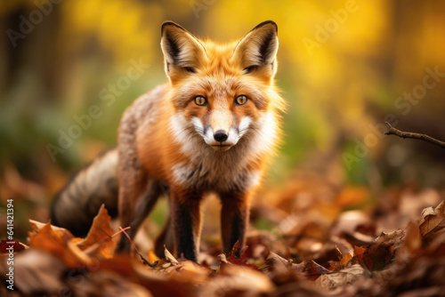 Red fox in the autumn forest © Venka