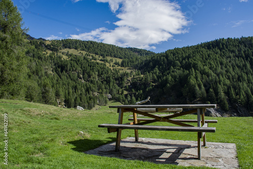 bench in the mountains