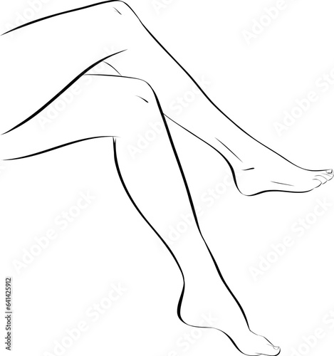 Silhouettes of lady legs and feet, Legs design elements.