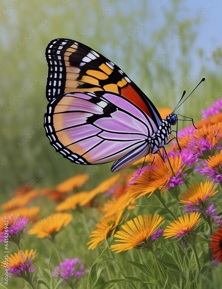 Fototapeta premium butterfly on flower