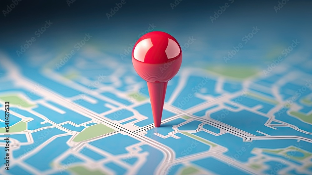 Fototapeta premium 3D Map travel location. Locator mark of map and location pin or navigation icon sign on background with search. 3D rendering.