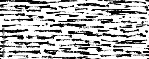 Slim brush lines . Parallel and intersecting lines abstract seamless pattern. Abstract textured effect. Black background isolated on white. 
