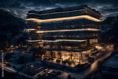 Hotel structure at night