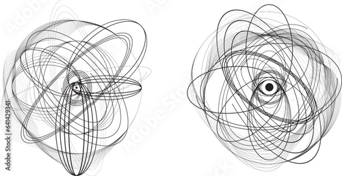 Lines in Circle Form . Spiral Vector Illustration .Technology round. Wave Logo . Design element . Abstract Geometric shape .