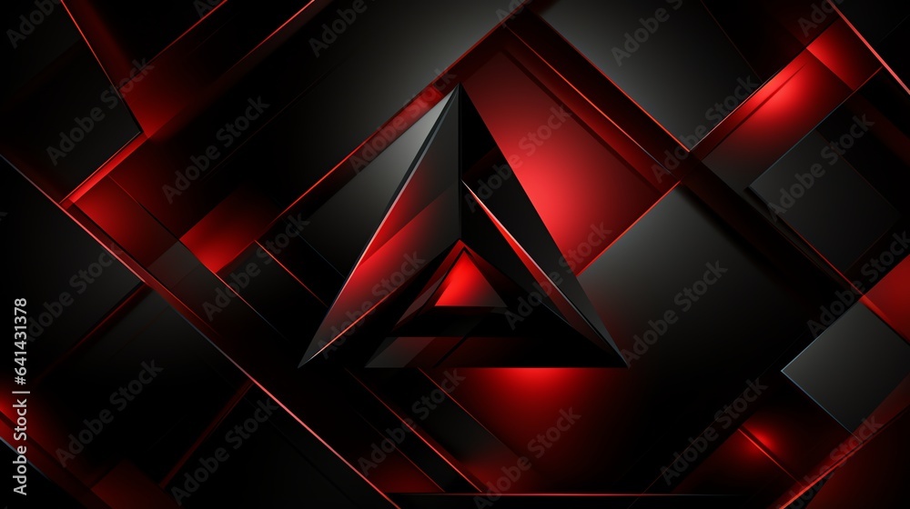 3D wallpaper abstract triangle modern glows red, black colors 3D wallpaper abstract triangle modern glows red, black colors