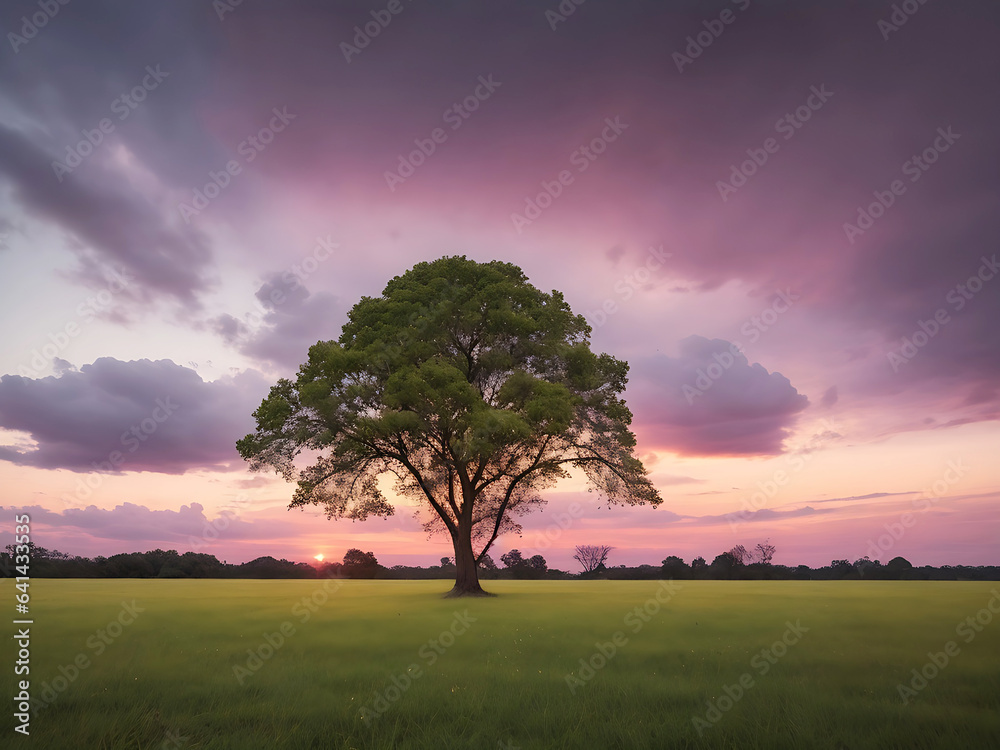 single tree in the field