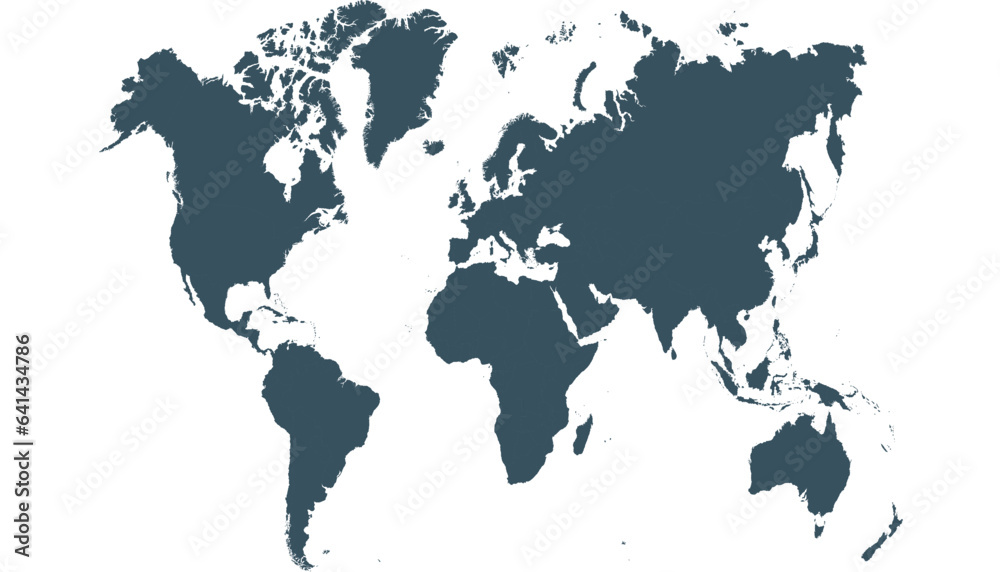 Fototapeta premium World map. Silhouette map. Color modern vector map 