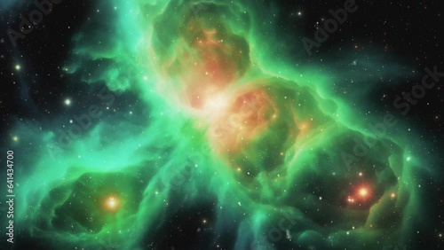 Radiation green galaxy. An amazing nebula that arose during a supernova explosion. photo