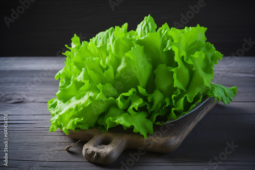 A detailed image of fresh, vibrant lettuce ready to be added to salads and healthy dishes. Generated by AI