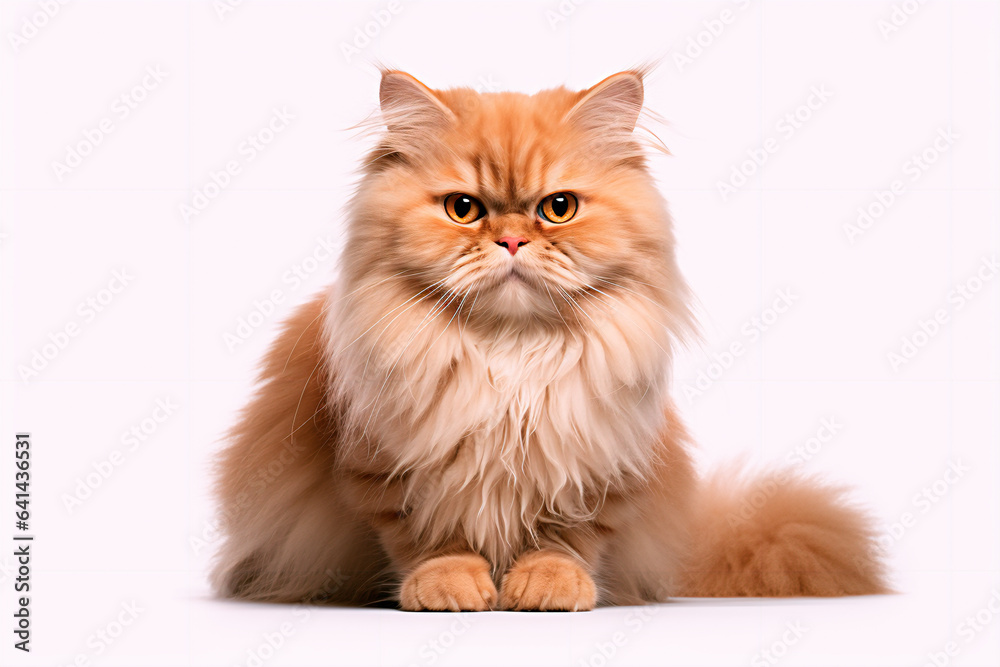 Persian cat on a white isolated background
