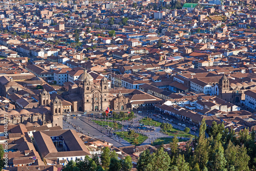 aerial view of historic Cusco, Peru