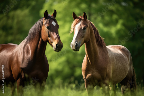 A pair of horses in the pasture © Veniamin Kraskov