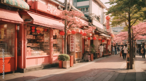 Japanese traditional sakura blossom street © GoDo7