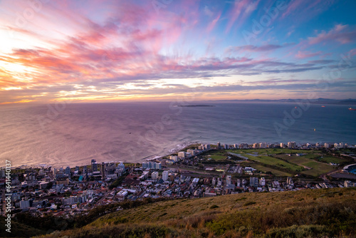 Signal Hill sunset viewpoint over Cape Town in Western Cape, South Africa
