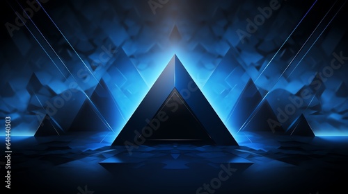 3D wallpaper abstract triangle modern glows blue photo