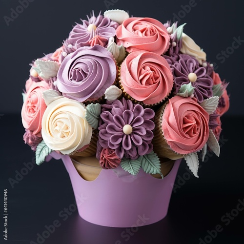 a cupcake bouquet of flowers