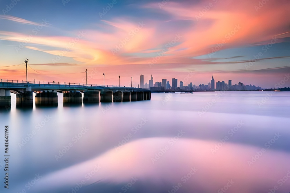 sunset over the river , natural beauty sunset over the river , natural beauty