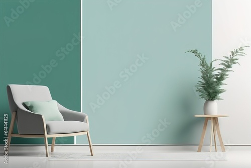 mockup modern empty living room with white wall and sofa. 3 d renderingmockup modern empty living ro photo