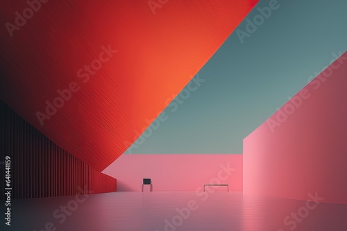 empty room with red floorempty room with red floorabstract interior of red and blue glass photo