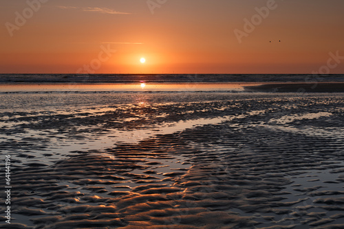 red sunset on the sea