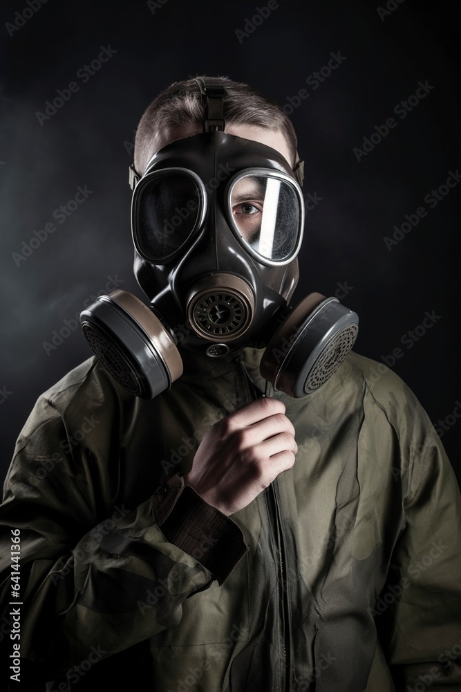 Man with a gas mask