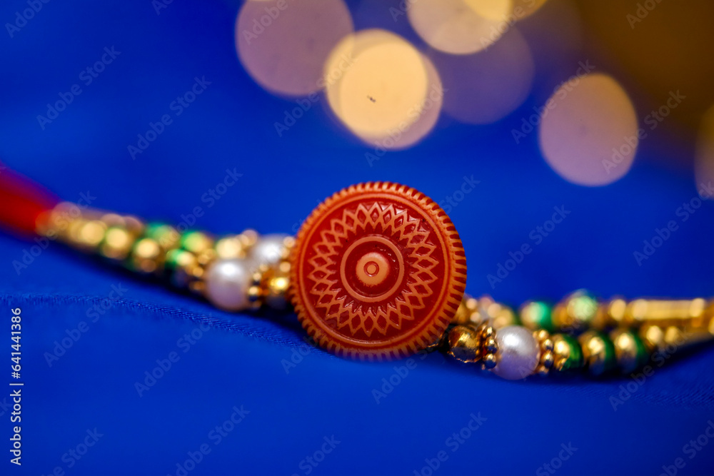 raksha bandhan, rakhi closeup photo With Blur background