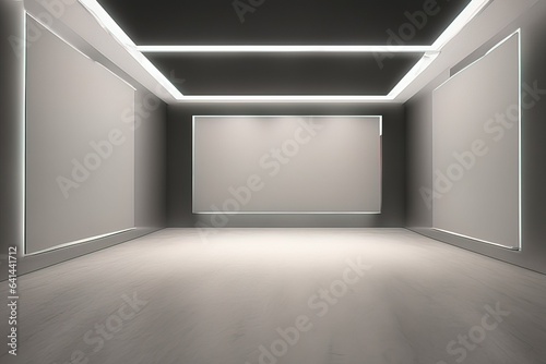 empty room interior with empty white wall and light floor, empty room background. empty space for te