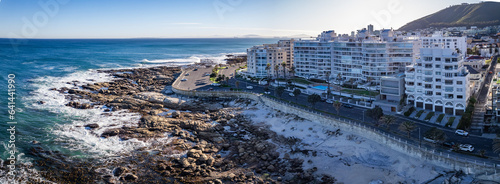 Aerial View of Sea Point and its tidal pool in Cape Town, western Cape, South Africa