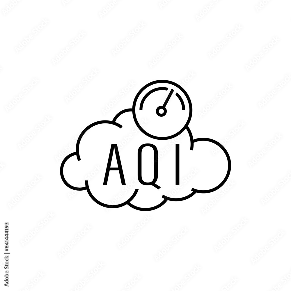 Air Quality Index pictogram, outline icon. Editable vector illustration Air Quality Index pictogram, outline icon. Editable vector illustration