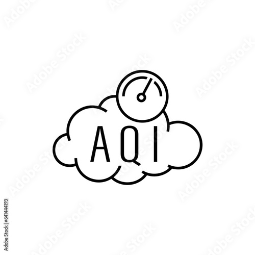 Air Quality Index pictogram, outline icon. Editable vector illustration