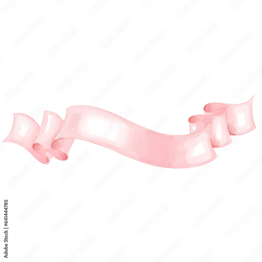 Watercolor Pink Ribbon Banner