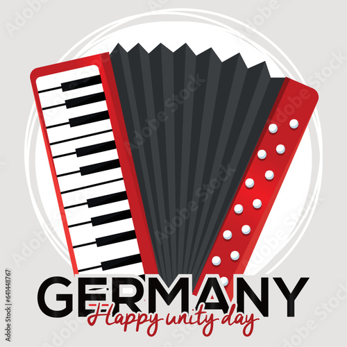 Isolated traditional german accordion musical instrument Vector