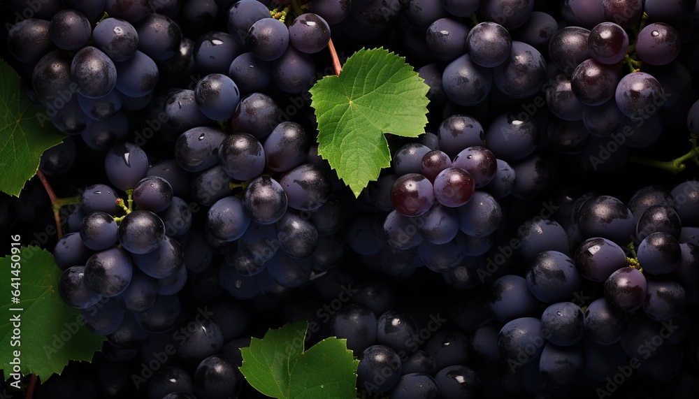 Black grapes background