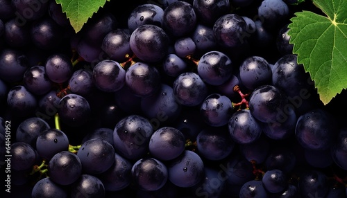 Black grapes background