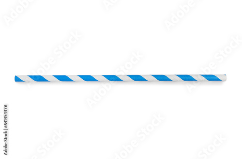 Paper drinking straw isolated on white background