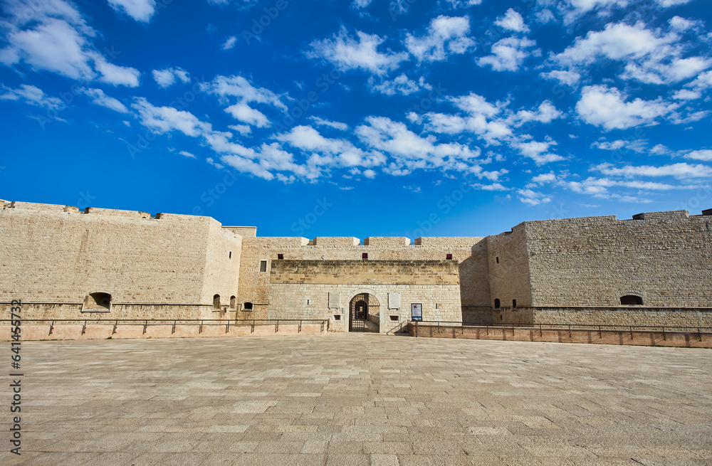 view of Barletta Castle, Apulia, Italy. Wide angle. Panoramic banner. view of Barletta Castle, Apulia, Italy. Wide angle. Panoramic banner.