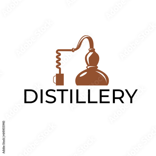 Distillery tank logo. Essence of craftsmanship and spirits. Perfect for beverage brands. Vector illustration.