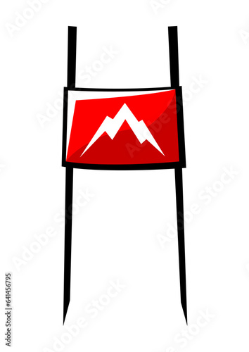 Snowboard flag illustration. Winter sport item or symbol.