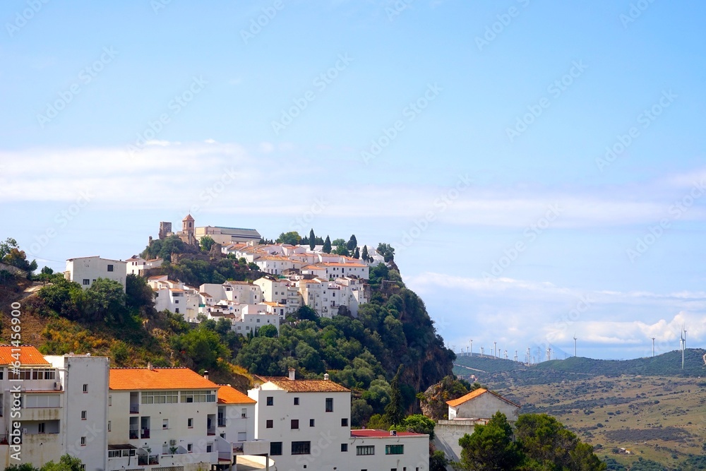 Mountain village Casares with typical white houses in Andalusia, Tourism, Estepona, Andalusia, Malaga, Spain