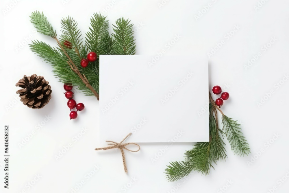 Fototapeta premium Christmas blank card. Generate Ai