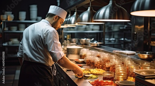 chef on commercial kitchen