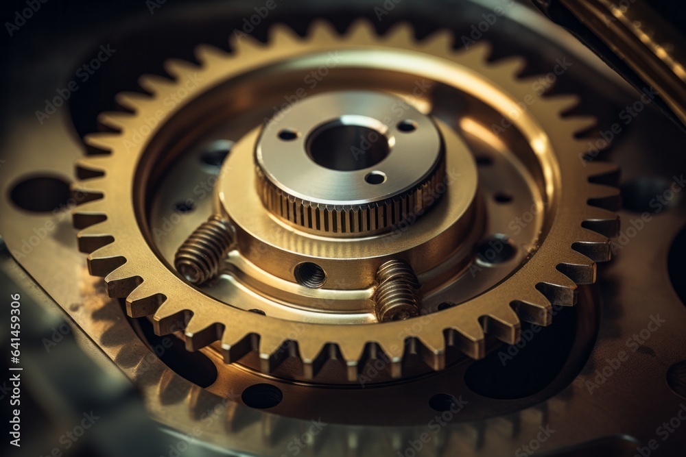 Metal gear sprockets in well used machine, closeup still life with beautiful textures and shape. Detail gear wheel. Metal gear sprockets in well used machine, closeup still life with beautiful textures and shape. Detail gear wheel.