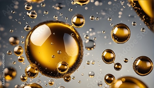 Öltropfen vor einem Farbverlauf - Hintergrund Illustration KI generiert - Makroaufnahme