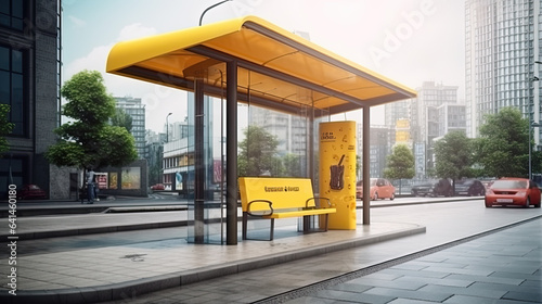 Bus stop shelter. Ai propjct visualisation, isolated on white background