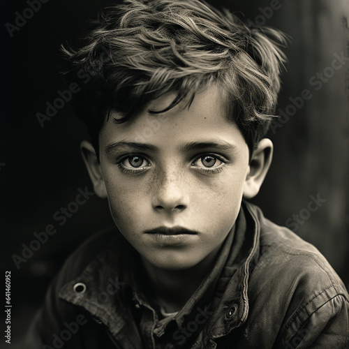 portrait of a young boy from the 1940's
