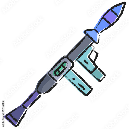 Hand drawn rocket launcher icon